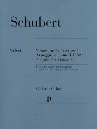 No Minimum Order Schubert Sonata in A minor D 821 (Arpeggione) Arr. Cello