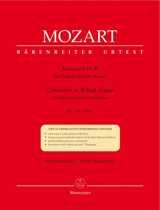Mozart Concerto for Bassoon and Orchestra B-flat major K. 191(186e) Hassle-Free Returns