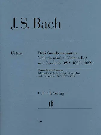 Bach Sonatas for Viola da Gamba and Harpsichord BWV 1027-1029 (Version for Cello) Buy Today