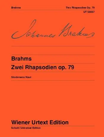 Brahms: 2 Rhapsodies for piano, Op. 79 Cheap
