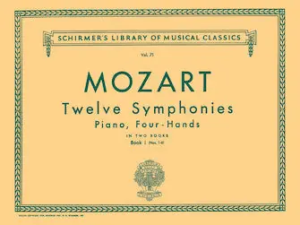 Mozart 12 Symphonies Book 1 Nos. 1-6, One Piano Four Hands Latest