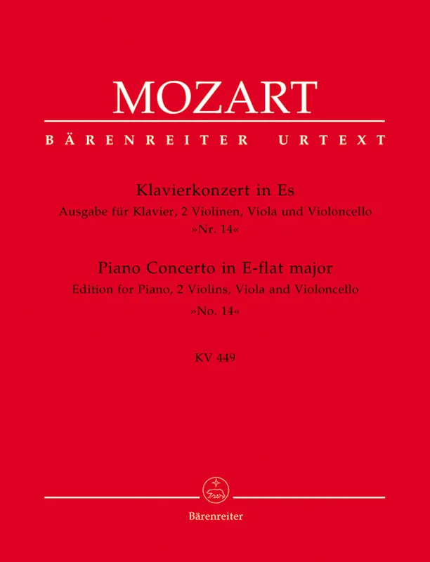 New Release Mozart Concerto No 14 in E flat major K 449 - Version for Piano and String Quartet
