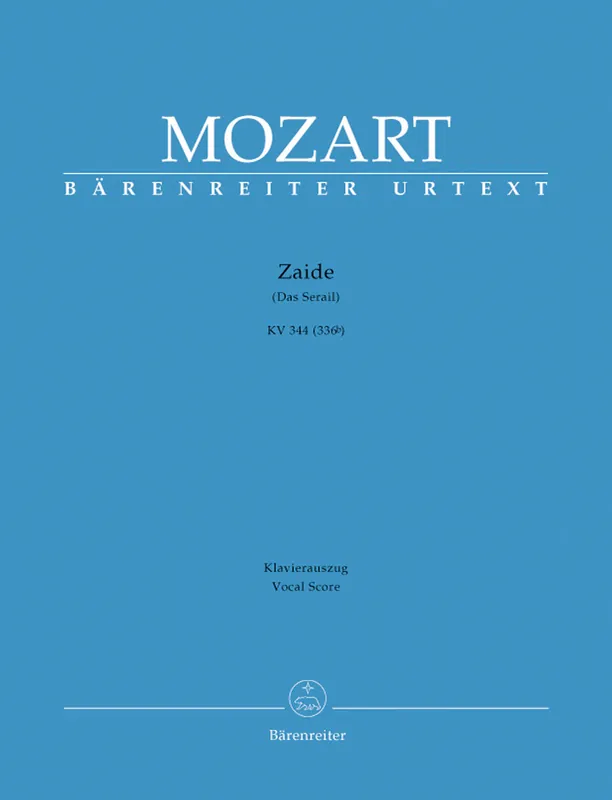 Warranty Included Mozart Zaide K. 344 (336b) "Das Serail" -Vocal Score