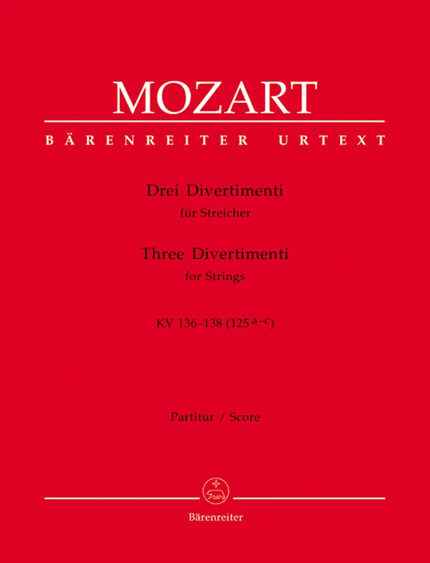 Wholesale Mozart Three Divertimenti for Strings K. 136-138 (125a-c)