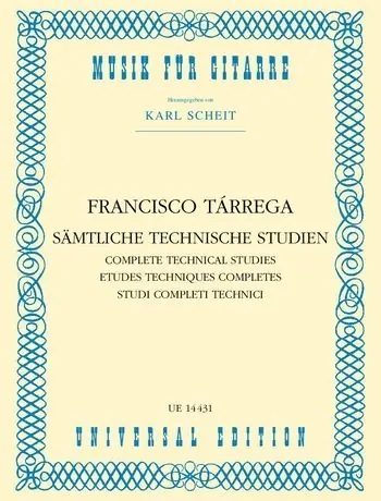 Tárrega: Complete Technical Studies for guitar Direct From Manufacturer