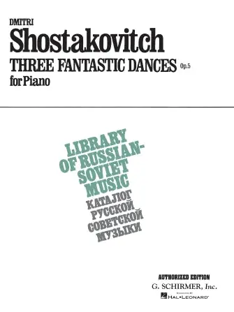 Limited Edition Shostakovich 3 Fantastic Dances, Op. 5 Piano Solo