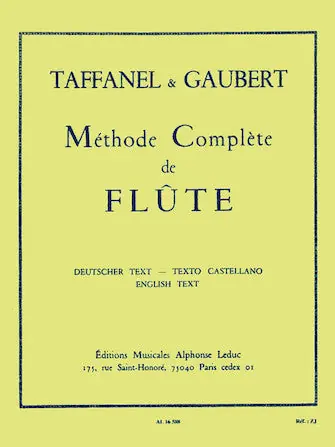 Holiday Sale Taffanel and Gaubert Methode Complete de Flute