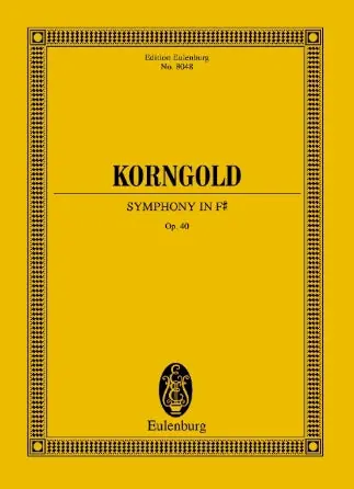 Special Discount Korngold Symphony in F-Sharp, Op. 40 Study Score