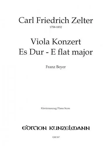 Warranty Included Zelter Viola Concerto in Eb Major