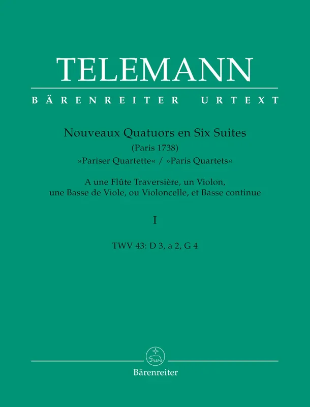 Telemann Nouveaux Quatuors en Six Suites Paris Quartets Budget
