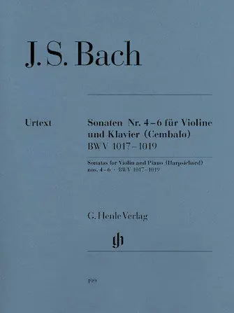 Bach Sonatas for Violin and Piano (Harpsichord) Nos 4-6 BWV 1017-1019 Save Now