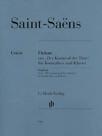 Professional Grade Saint-Saens Elephant from the Carnival of the Animals for Double Bass and Piano