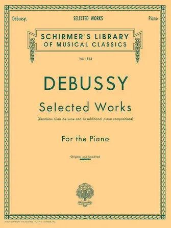 Worldwide Shipping Debussy Selected Works for Piano