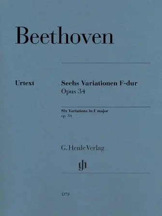 Beethoven 6 Variations in F Major Op. 34 Piano Solo Genuine