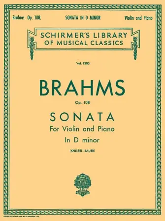 Brahms Sonata in D Minor, Op. 108 Violin and Piano Genuine