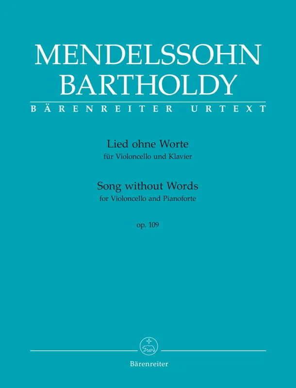 Special Offer Mendelssohn Song without Words for Violoncello and Pianoforte op. 109