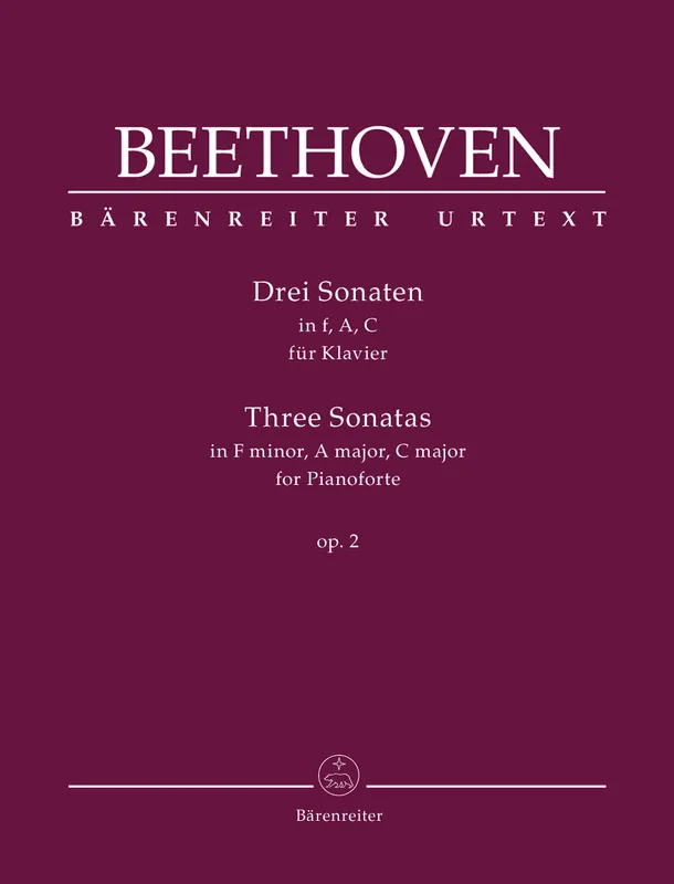 Beethoven Three Sonatas for Piano F minor, A major, C major op. 2 Latest