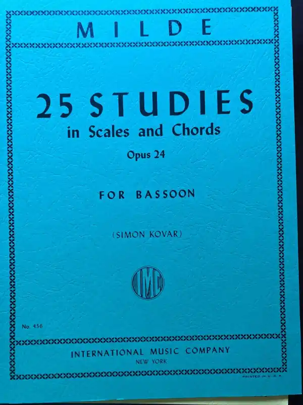 No Minimum Order Milde 25 Bassoon Studies in Scales and Chords Opus 24