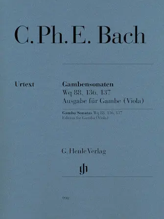 New Arrival C.P.E. Bach Gamba Sonatas Wq 88, 136, 137