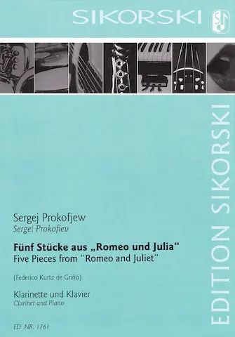Prokofiev 5 Pieces from 'Romeo and Juliet' Clarinet and Piano One Day Deal