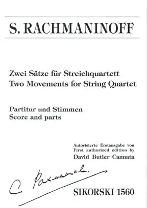 Reduced Price Rachmaninoff Two Movements for String Quartet