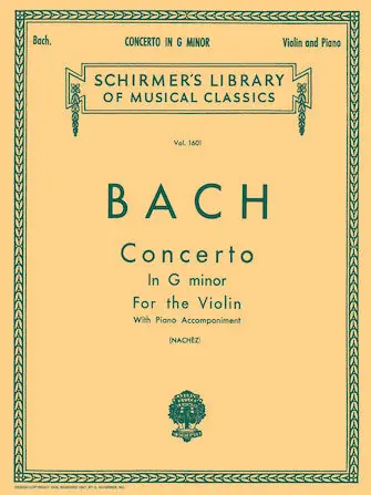 Bach Concerto in G Minor for the Violin Weekend Sale