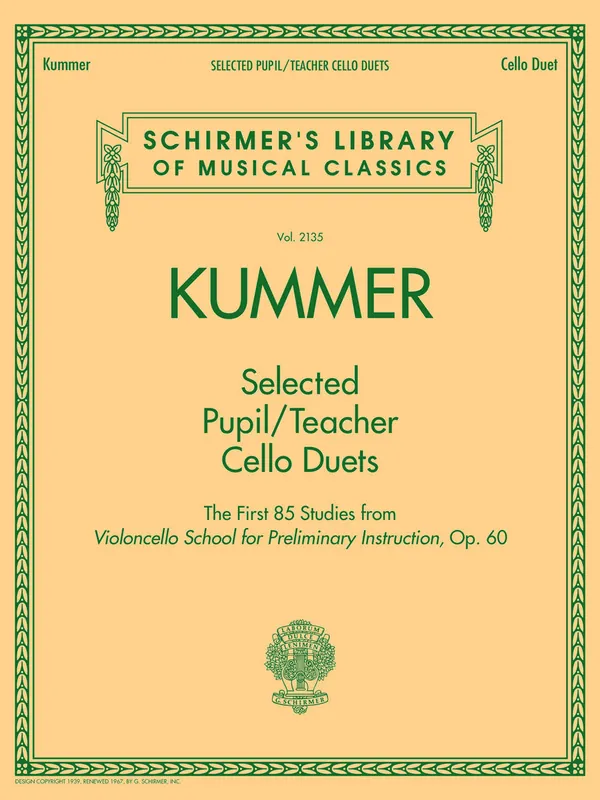 Buy Online Kummer Selected Pupil/Teacher Cello Duets