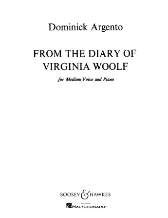 Top Rated Argento From the Diary of Virginia Woolf Medium Voice and Piano