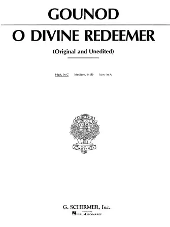 Price Cut Gounod O Divine Redeemer High Voice