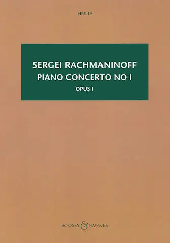 Original Rachmaninoff Piano Concerto No. 1 F Sharp Minor, Op. 1 Study Score (hps 19)