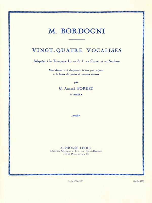 Bordogni 24 Vocalises (Trumpet Solo) New Release
