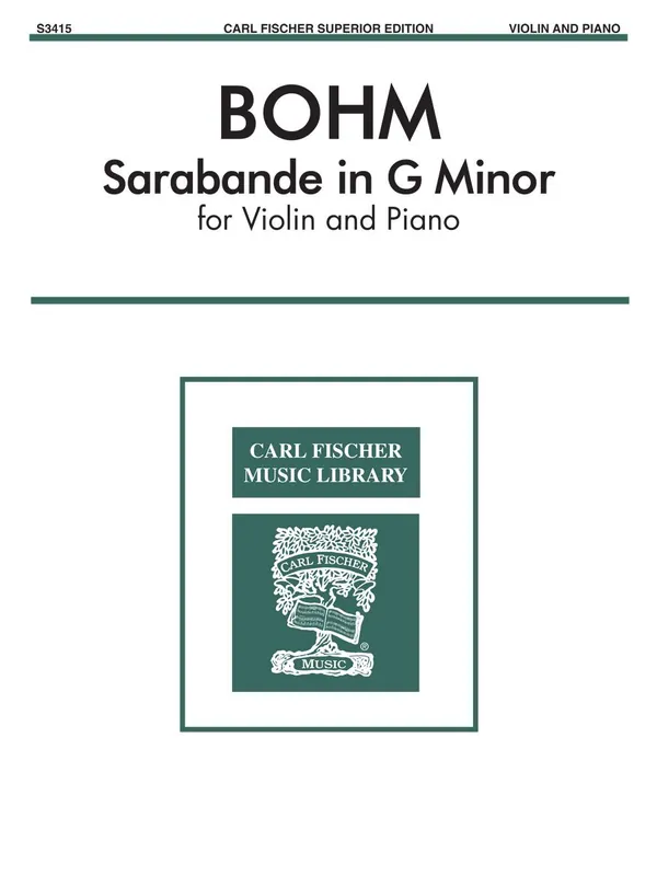 Markdown Bohm Sarabande in G minor for Violin and Piano