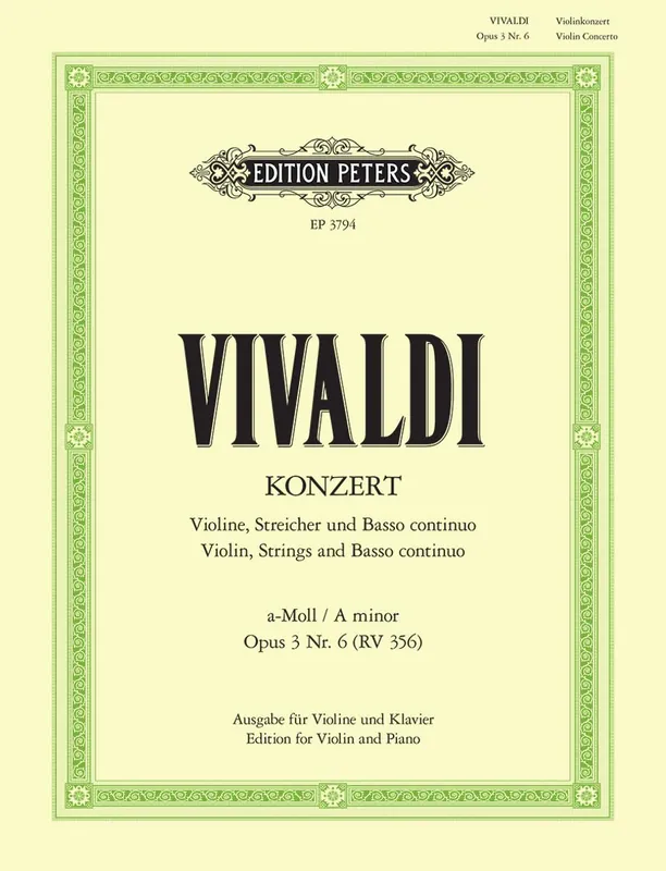 Crafted Vivaldi Violin Concerto in A Minor, Op. 3 No. 6 / RV 35