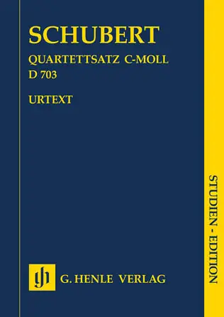 Authentic Schubert String Quartet Movement in C Minor D703 Study Score