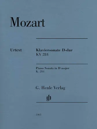 Worldwide Shipping Mozart Piano Sonata D Major K284 (205b) For Piano Solo