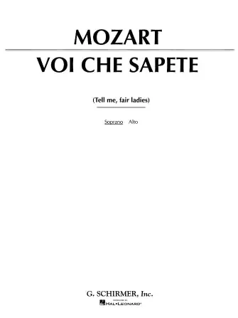 Exclusive Mozart Voi che sapete (from Le Nozze di Figaro) High Voice