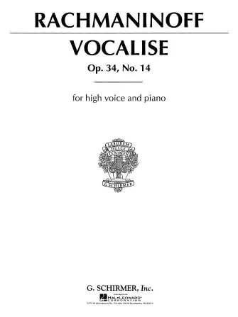 While Supplies Last RachmaninoffOp. 34, No. 14 High Voice