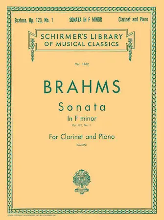 Weekend Sale Brahms Sonata in F Minor, Op. 120, No. 1