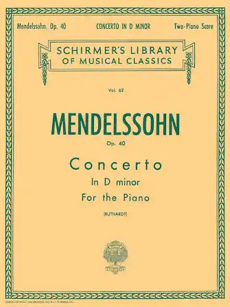 Mendelssohn Concerto No. 2 in D Minor, Op. 40 Piano Duet Seasonal Sale