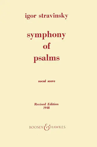 Stravinsky Symphony of Psalms - Vocal Score Order Now