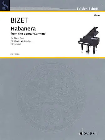Genuine Bizet Habanera D Minor from the Opera 'Carmen' Piano 4 Hand