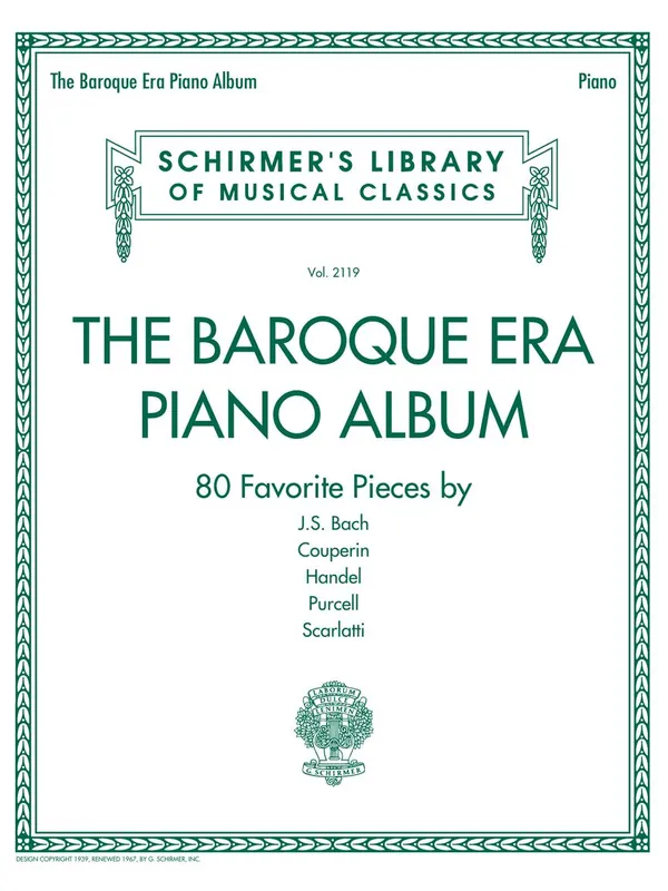 Baroque Era Piano Album - Schirmer's Library of Musical Classics Vol. 2119 Top Pick