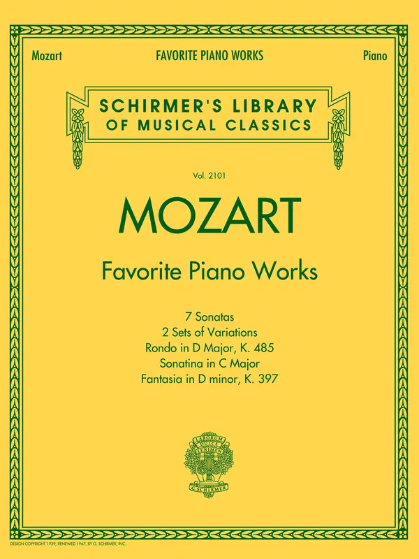 Hot Deal Mozart - Favorite Piano Works - Schirmer's Library Of Musical Classics