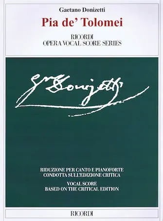 Special Offer Donizetti Pia de' Tolomei Vocal Score