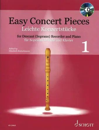 While Supplies Last Easy Concert Pieces, Book 1 Descant Recorder and Piano with CD