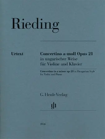 Rieding Concertino In Hungarian Style in A Minor, Op. 21 Violin and Piano Reduction Genuine