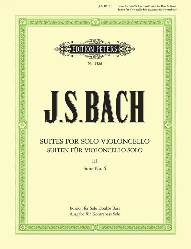 Price Drop Bach Suites for Solo Violoncello Volume 3 Arr. Bass