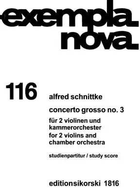 Brand New Schnittke Concerto Grosso III - Study Score
