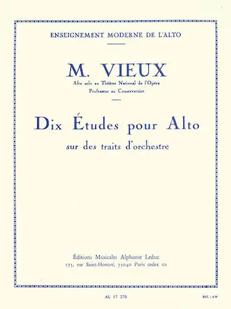 Vieux Dix Etudes pour Alto Markdown