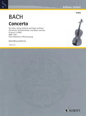 Bach Concerto in a Minor Bwv 1041 Violin and Piano Reduction Super Sale